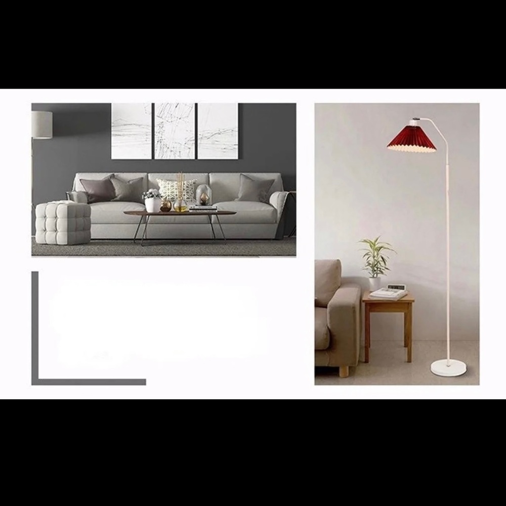 Sold -Ins Pleated Lampshade Led Floor Lamp